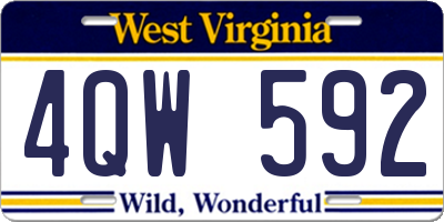 WV license plate 4QW592