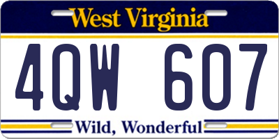 WV license plate 4QW607