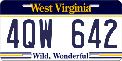 WV license plate 4QW642