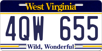 WV license plate 4QW655