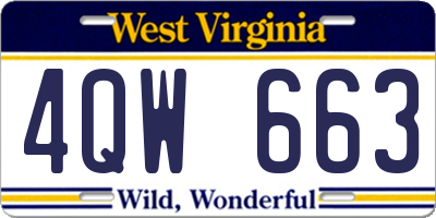 WV license plate 4QW663