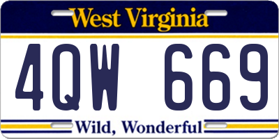 WV license plate 4QW669