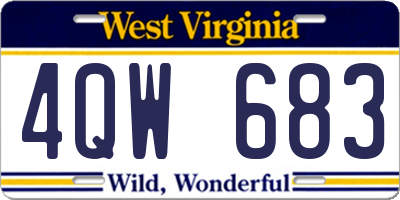 WV license plate 4QW683