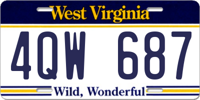 WV license plate 4QW687