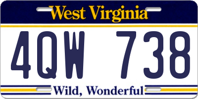 WV license plate 4QW738