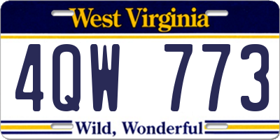 WV license plate 4QW773