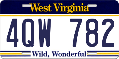 WV license plate 4QW782