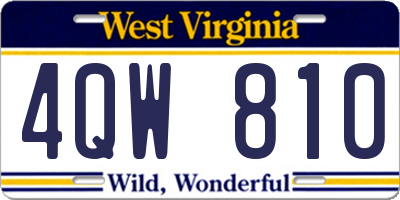 WV license plate 4QW810