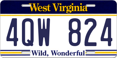 WV license plate 4QW824