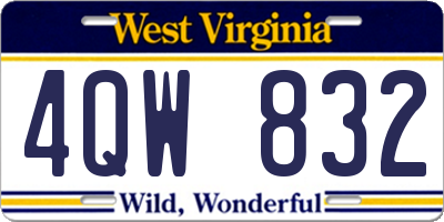 WV license plate 4QW832