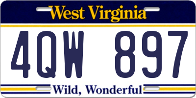WV license plate 4QW897