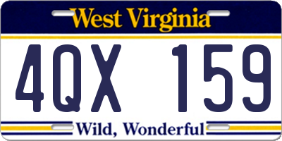 WV license plate 4QX159