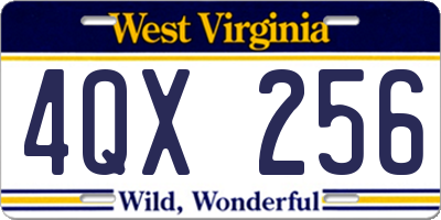 WV license plate 4QX256