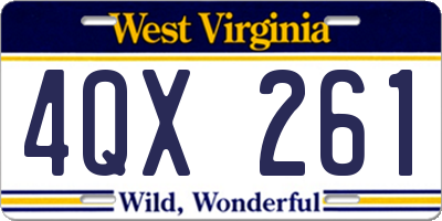 WV license plate 4QX261