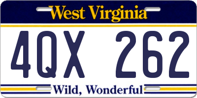 WV license plate 4QX262