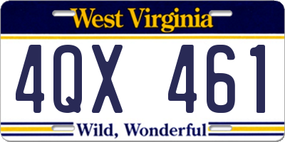 WV license plate 4QX461