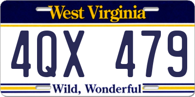 WV license plate 4QX479