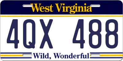 WV license plate 4QX488