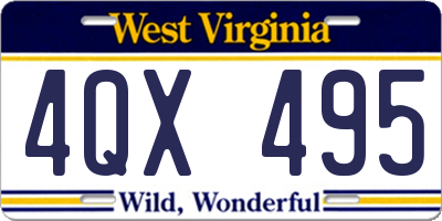 WV license plate 4QX495