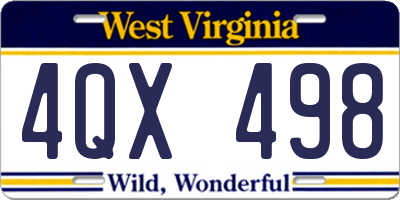WV license plate 4QX498
