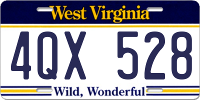 WV license plate 4QX528