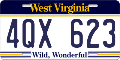 WV license plate 4QX623