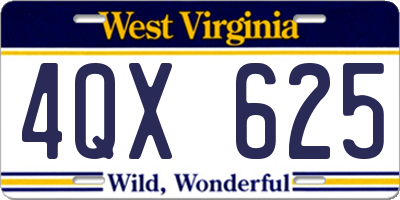 WV license plate 4QX625