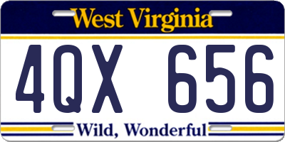 WV license plate 4QX656