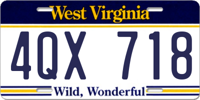 WV license plate 4QX718
