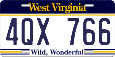 WV license plate 4QX766