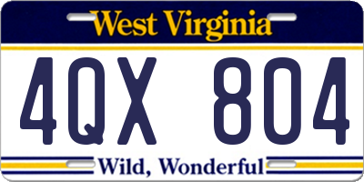 WV license plate 4QX804