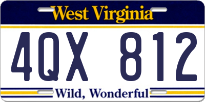 WV license plate 4QX812