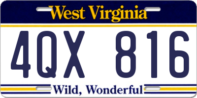 WV license plate 4QX816