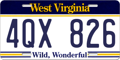 WV license plate 4QX826