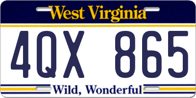 WV license plate 4QX865