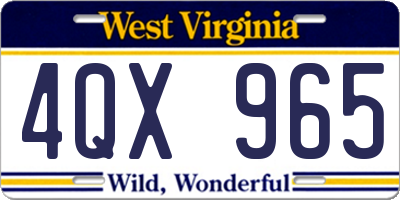 WV license plate 4QX965