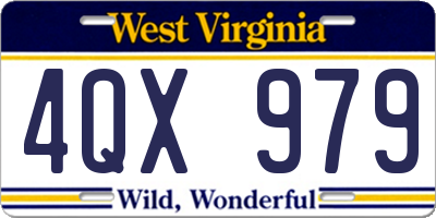 WV license plate 4QX979