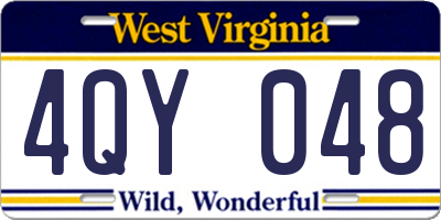 WV license plate 4QY048