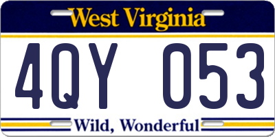 WV license plate 4QY053