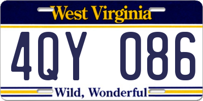 WV license plate 4QY086
