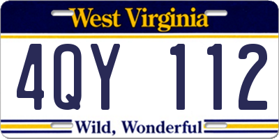 WV license plate 4QY112