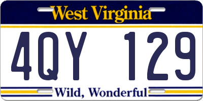 WV license plate 4QY129
