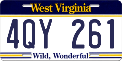 WV license plate 4QY261