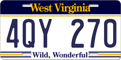 WV license plate 4QY270