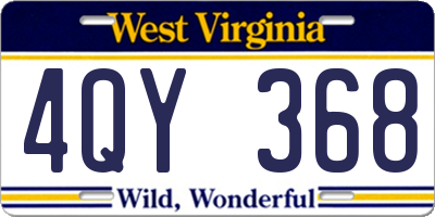 WV license plate 4QY368