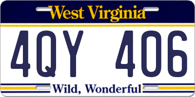 WV license plate 4QY406