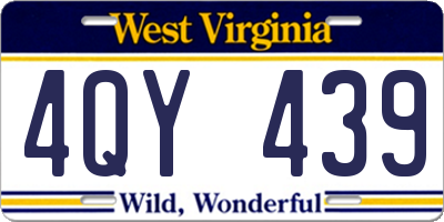 WV license plate 4QY439