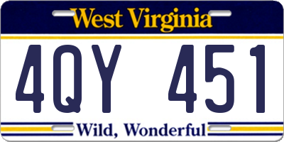 WV license plate 4QY451
