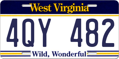 WV license plate 4QY482