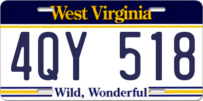 WV license plate 4QY518